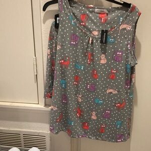 NWT-women’s cat pajama set, tank top and shorts.